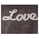 Rustic farmhouse metal Love sign