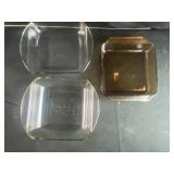 Square glass bowls