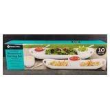 10-Piece Stoneware Serving Set. New