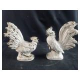 Vintage Porcelain Fighting Roosters