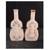 vintage ceramic cello shaped bud vases.