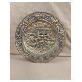 Vintage English Brass Hammered Wall Plate