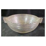 vintage clear glass serving bowl in the Art Deco