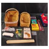 2 small baskets with contents