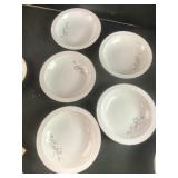 Floral white plate with silver ascent
