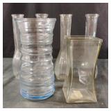 Clear glass vases