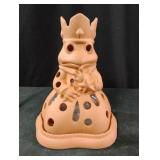 vintage terra-cotta clay Frog Princess tealight