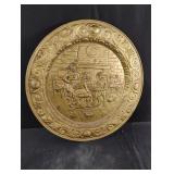 Vintage 25" Brass Tin Wall Hanging Plate Pub