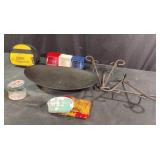 Change pouches, ceramic footed platter and