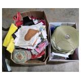 Craft lot, fabric, patterns, sewing thread,