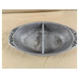 Lenox Spyro Holloware Metal Divided Serving Dish.