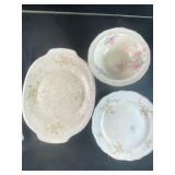 Floral plate tray and bowl