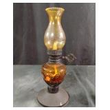 amber bullseye and loop-patterned vintage oil