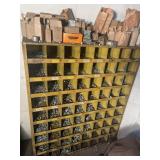 Bolt bin with contents 35.5w 42t 12d