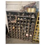 Black organizer bin and contents 35.5"w 42t 12d