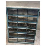 Assorted organizer with VW parts  14.5w18t6.5d