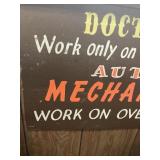 13x22 paper sign doctors work on two models