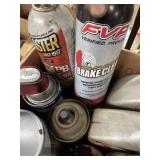 Assorted partial cans fluids