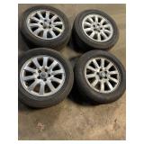 5 lug Jaguar wheels w/tires  16"