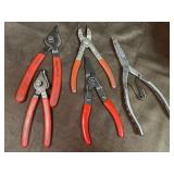 Blue point, MAC and assorted snap ring pliers