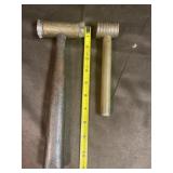 2 brass hammers