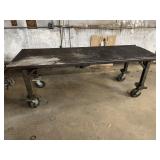 Metal table on wheels rolls easy 25.25"w 6 6