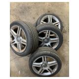 4- 235/45/17 wheels and tires &centers very good