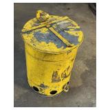 Yellow 5 gal foot step trash can