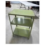 Green Rolling Metal Cart
