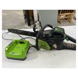 Greenworks Battery Powered Chain Saw w/ Charger