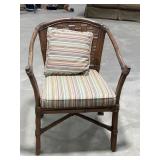Vintage Rattan Armchair w/ Cushions