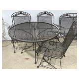 Wrought Iron Patio Table w/ 3 Chairs