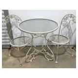 Wrought Iron Patio Table w/ 2 Chairs