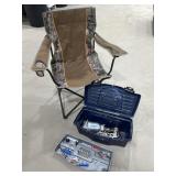 Folding Camping Chair / Toolbox w/ Spray Tools