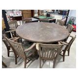 Vintage Round Table w/ 8 Chairs