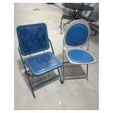 2 Vintage Metal Folding Chairs
