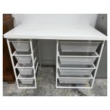 White Desk w/ Wire Drawers