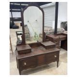 Vintage Wooden Vanity w/ Mirror