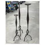 3 Metal Floor Candle Holders
