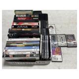 Box of DVDs / CDs / Tapes