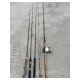 5 Fishing Rods / 1 Reel