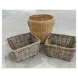3 Wicker Storage Baskets