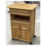 Wooden Rolling Kitchen Cart