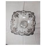 Viking Glass Princess Pattern Silver Glass Compote