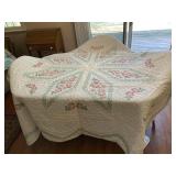 Queen/King Size Hand Stitched Floral Quilt