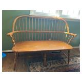 Antique Oak Windsor Spindle Bench