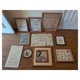 LOT Hand Embroidery Pictures & Samplers