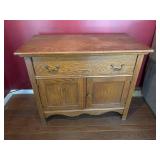 Antique Oak Wash Stand Cabinet