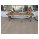 Rustic Porch Bench & Birdhouses