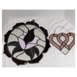 2 Leaded Glass Window Hangings